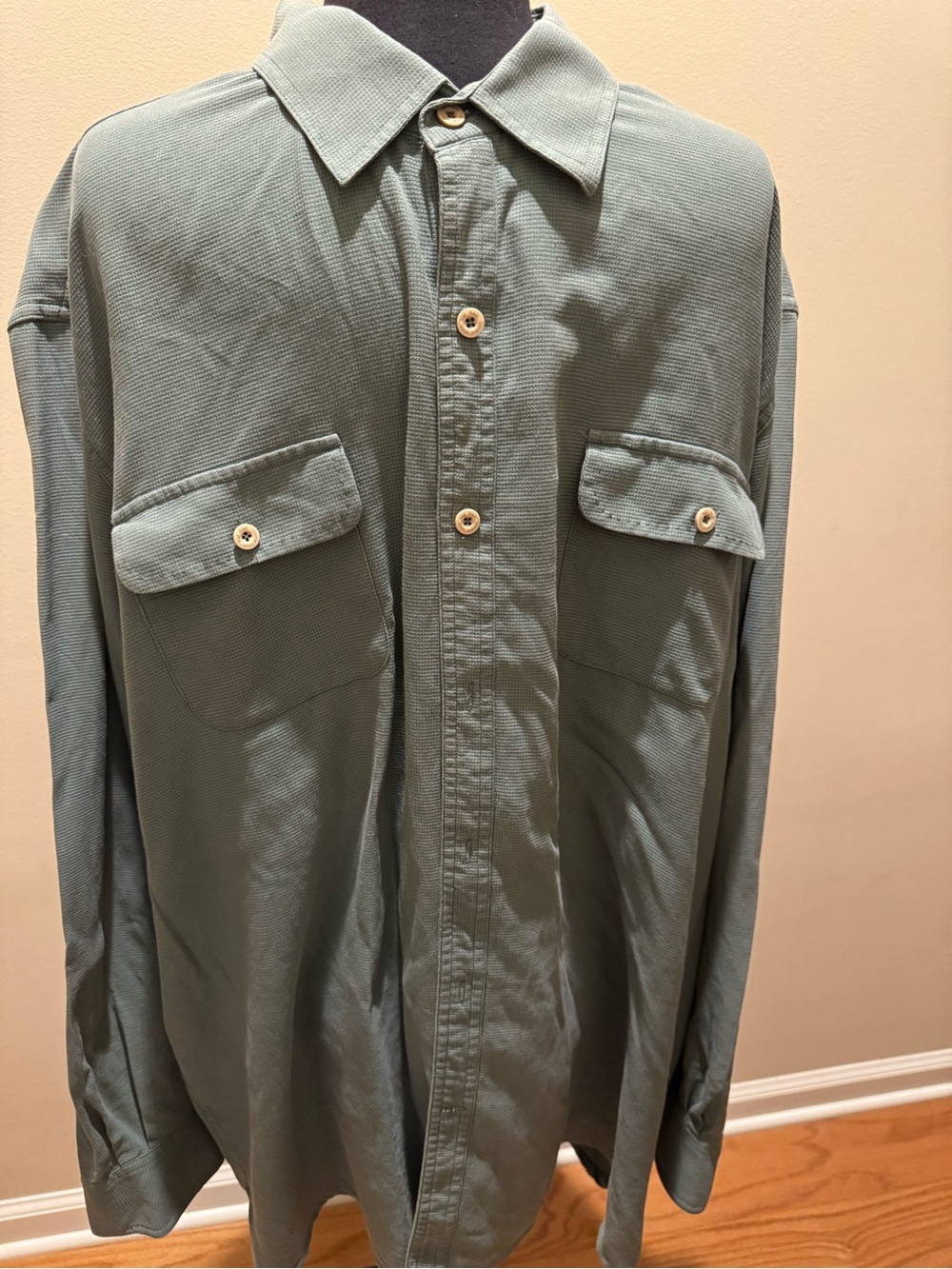 Nat Nast Lightweight Button-Up Shirt in Sage Mens XXL